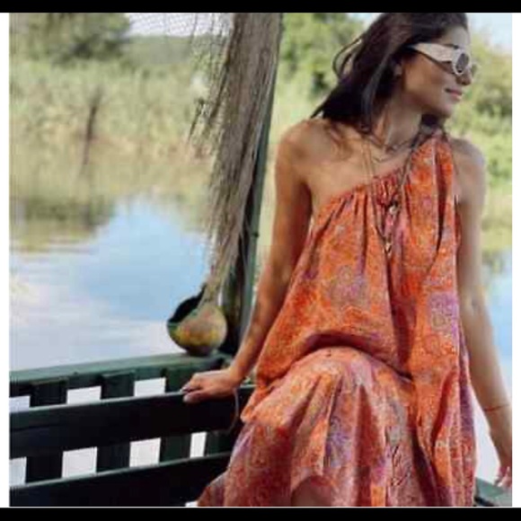 PRINTED ASYMMETRIC DRESS - Picture 4 of 8